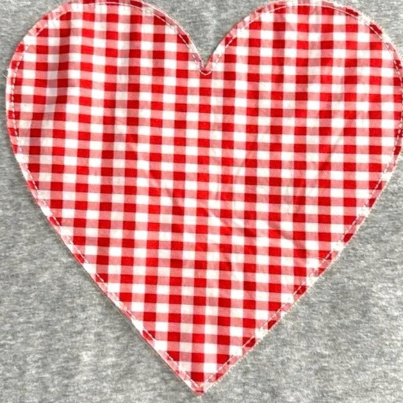 Universal Thread Gray Sweater with Red Checkered Heart - Picture 4 of 5